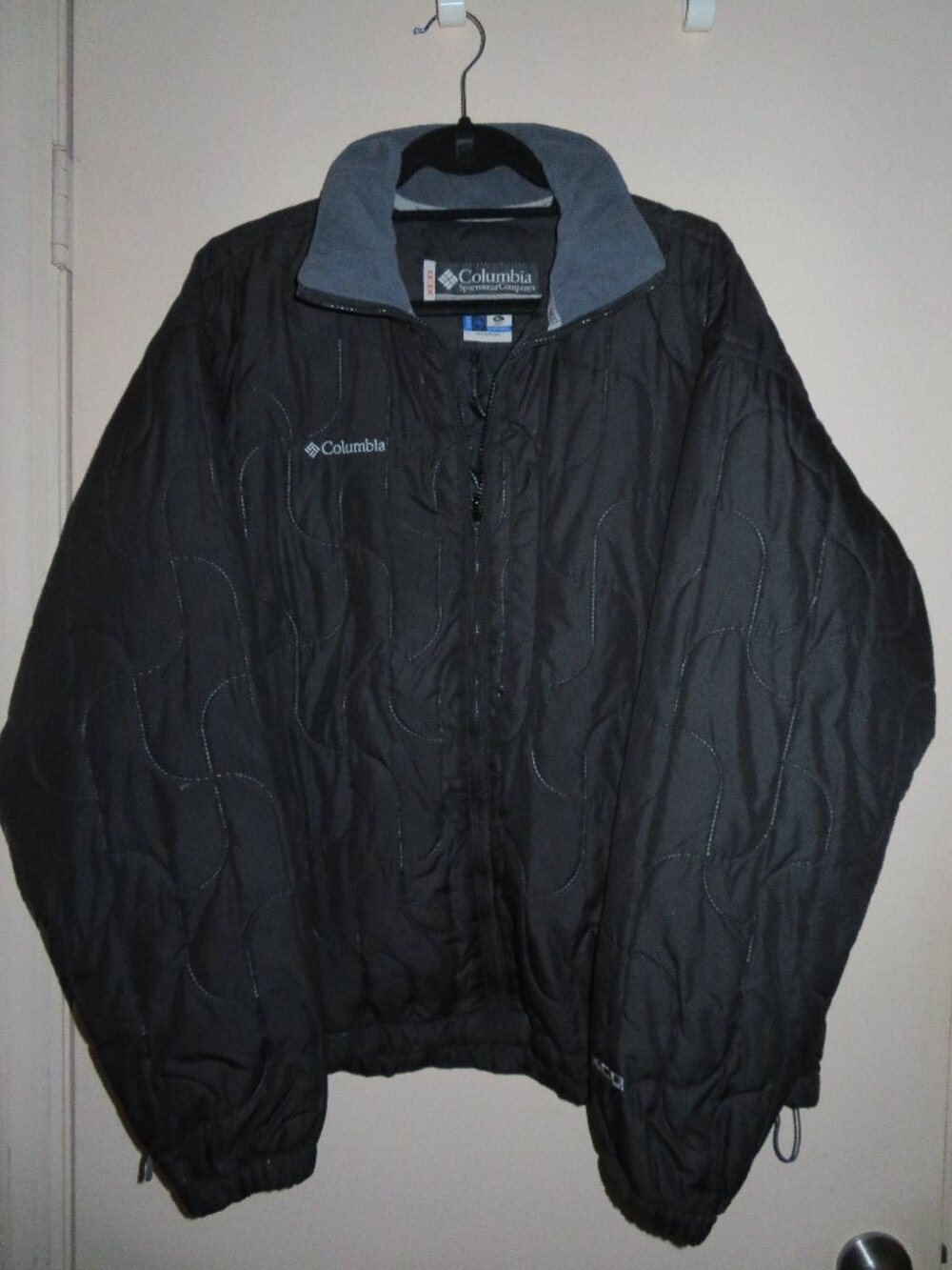 Columbia SCO Black Puffer Jacket Fleece Collar Unisex XL